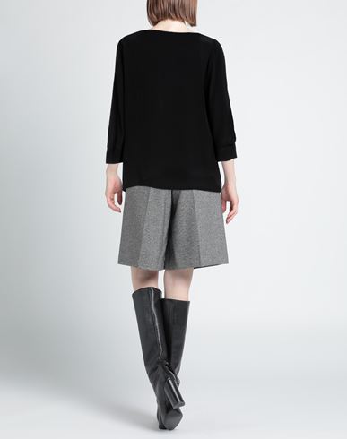 Caractère Woman Top Black Size 10 Acetate, Silk