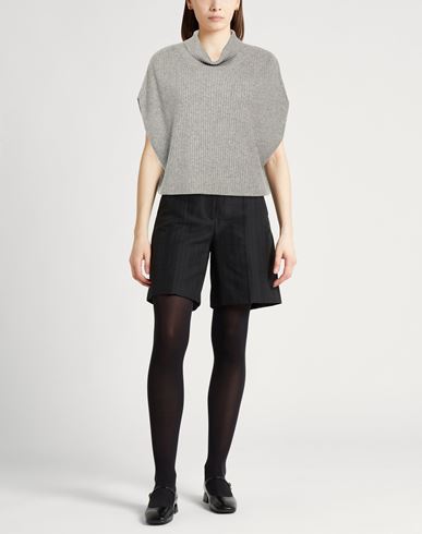 Woman Turtleneck Grey Size 12 Virgin Wool, Silk, Cashmere