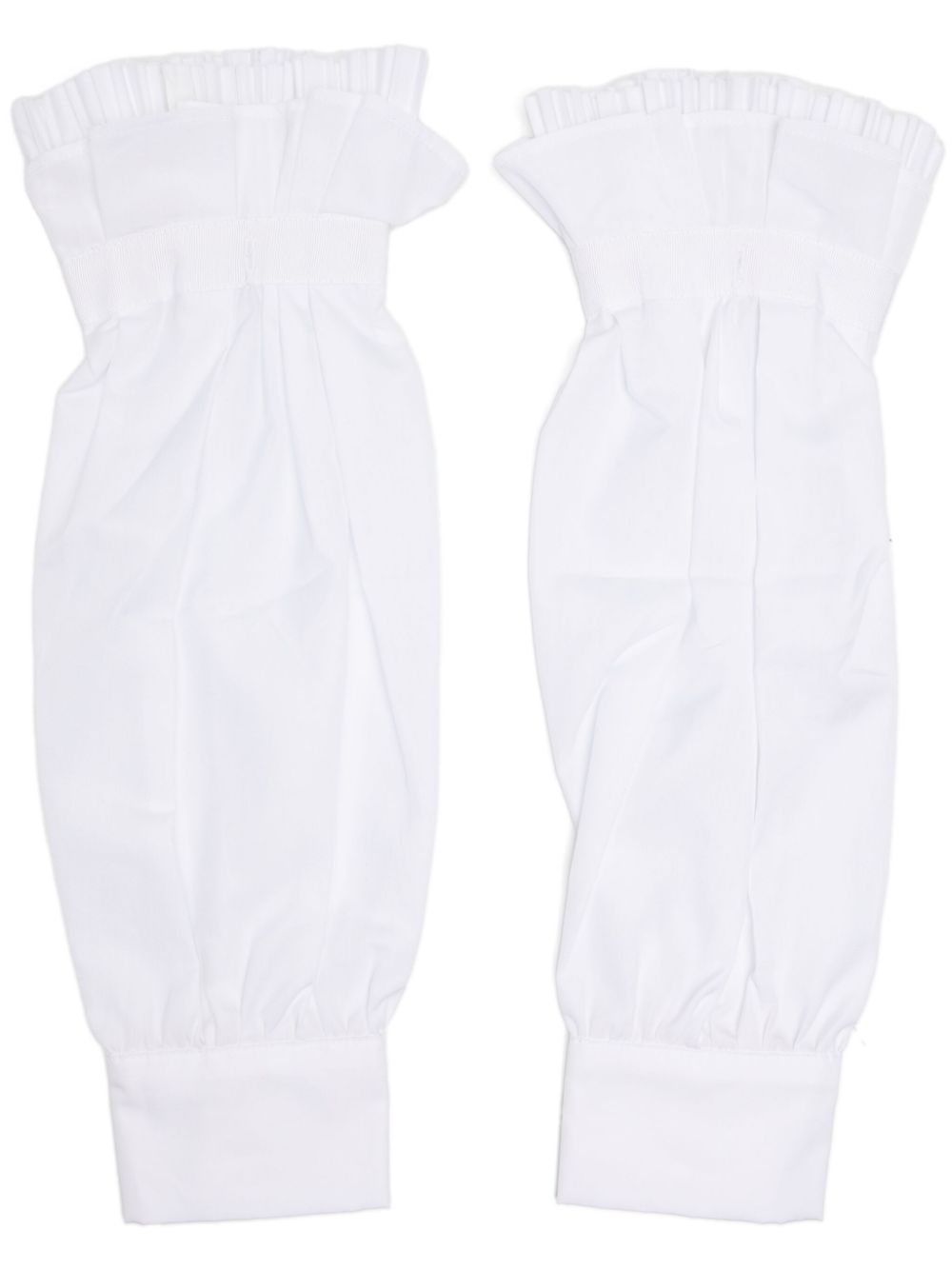 Pleated cotton sleeves - White