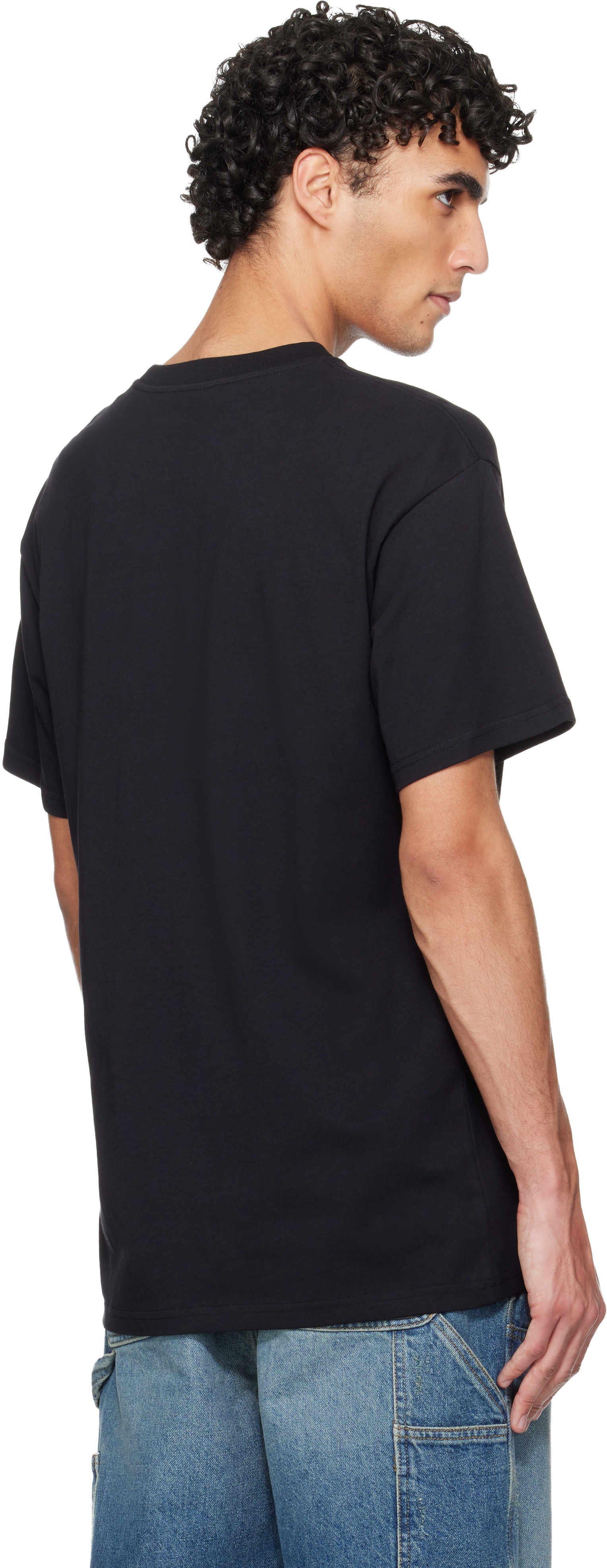 Black Script Embroidery T-shirt