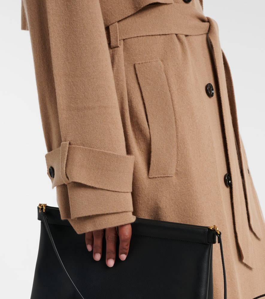 Belted wool and cashmere trench coat