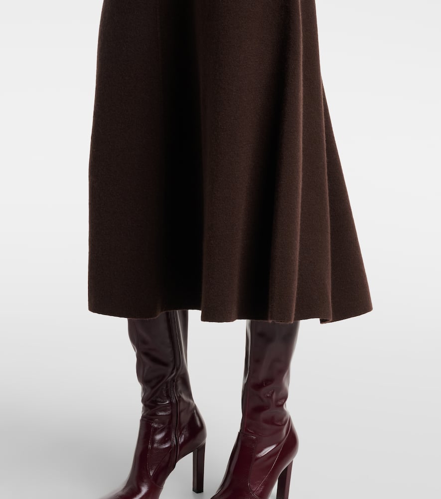 Wool and cashmere midi skirt