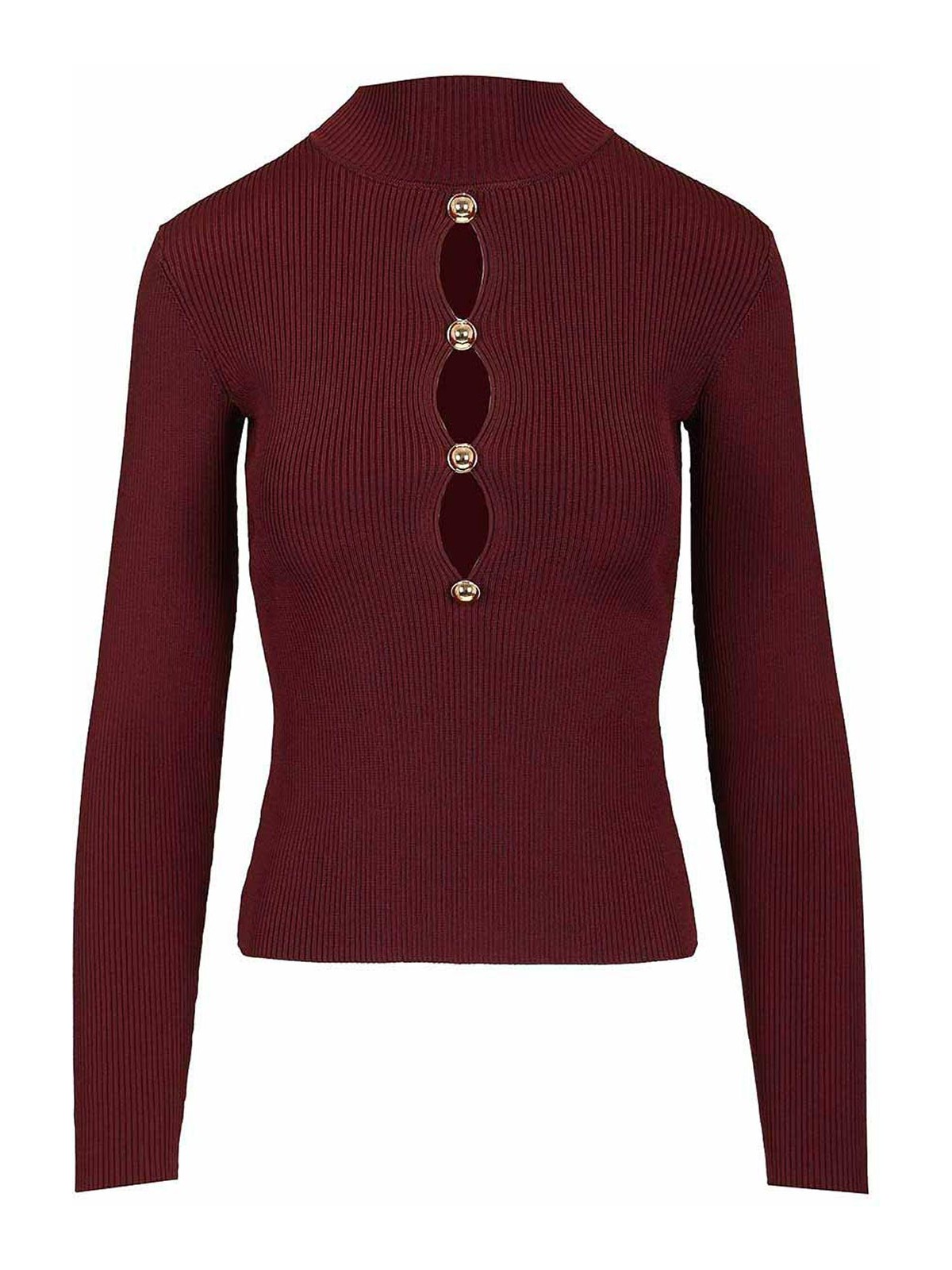 Long-Sleeved Knitted Top With Keyhole