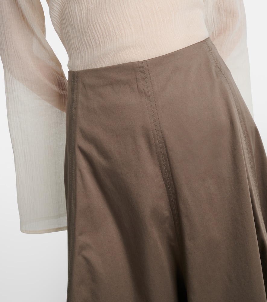 Janan cotton-blend sateen midi skirt