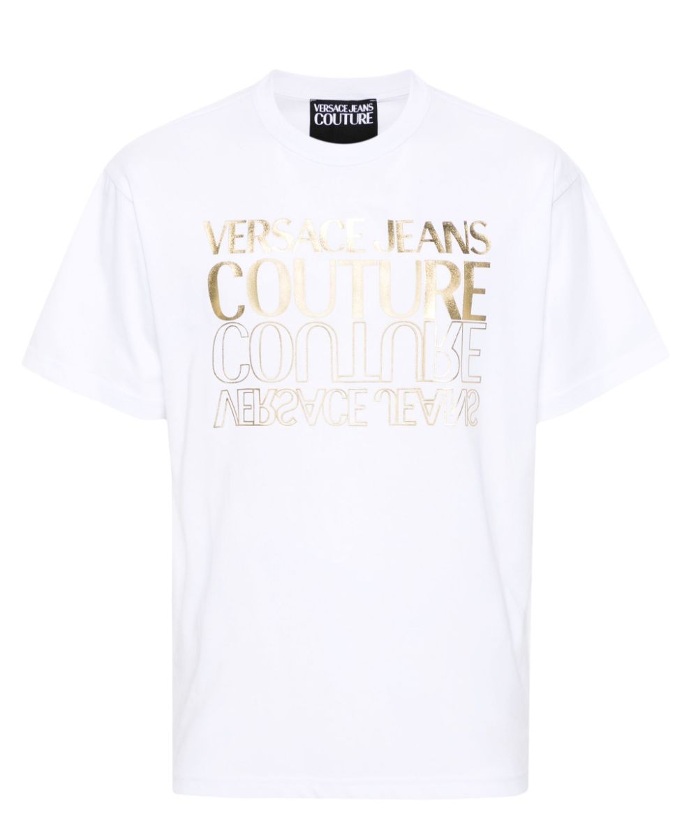 Metallic logo-print cotton T-shirt - Black
