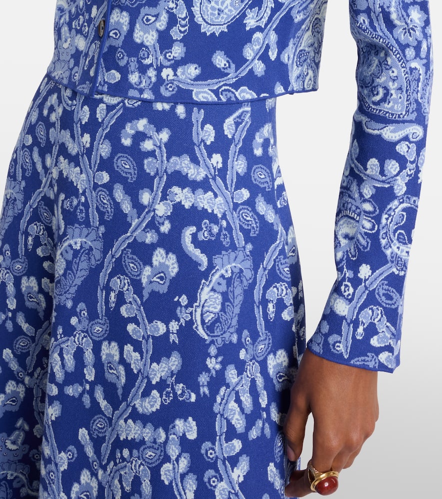 Paisley cropped jacquard cardigan