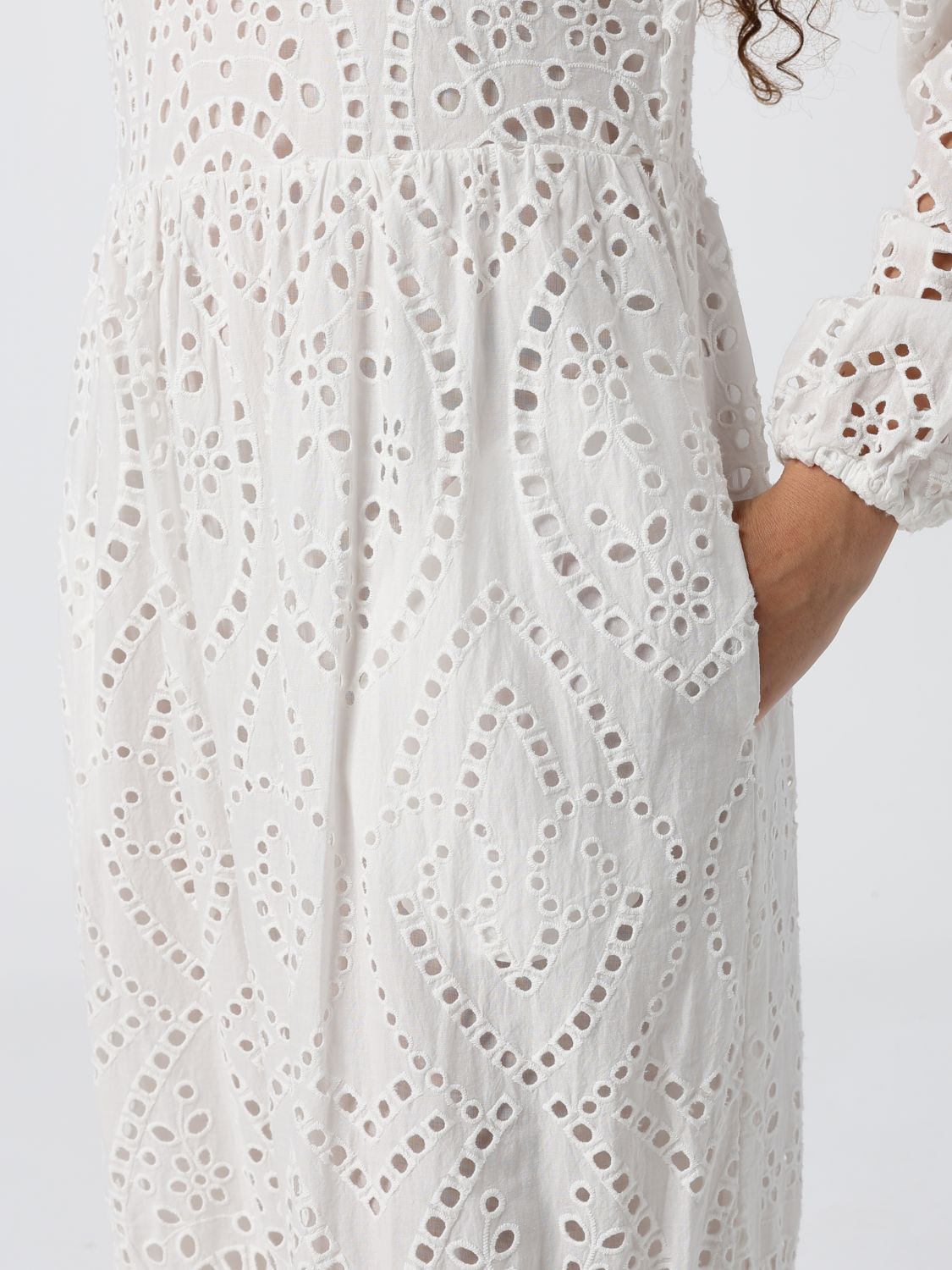 Cotton v-neck dress - Blue