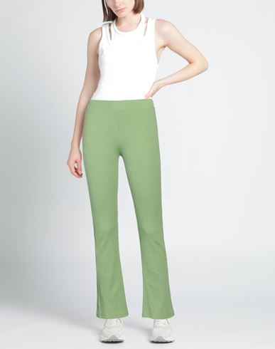 Woman Pants Light green Size S Cotton, Elastane