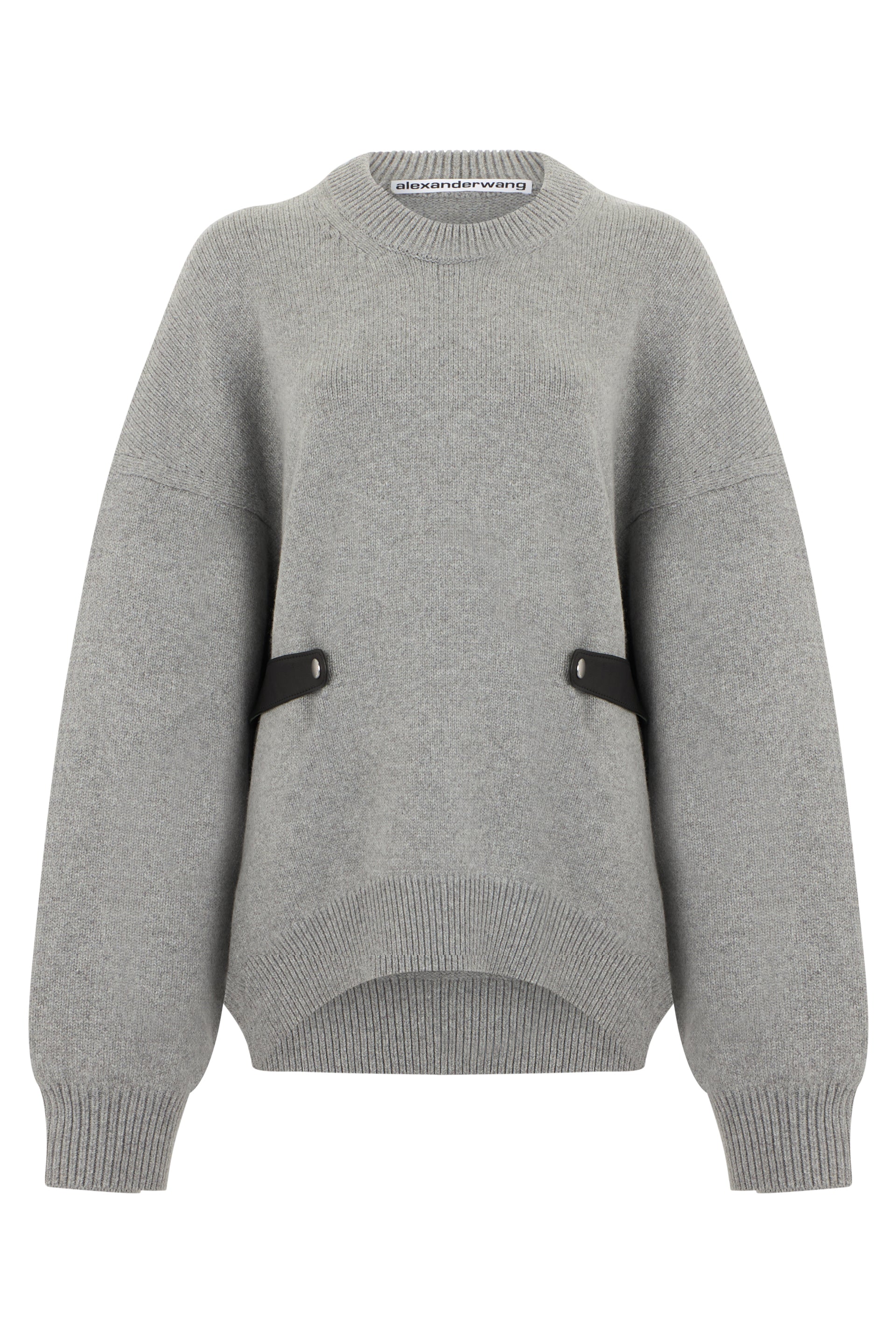 Loose Fit Sweater with Leather Belt Detail