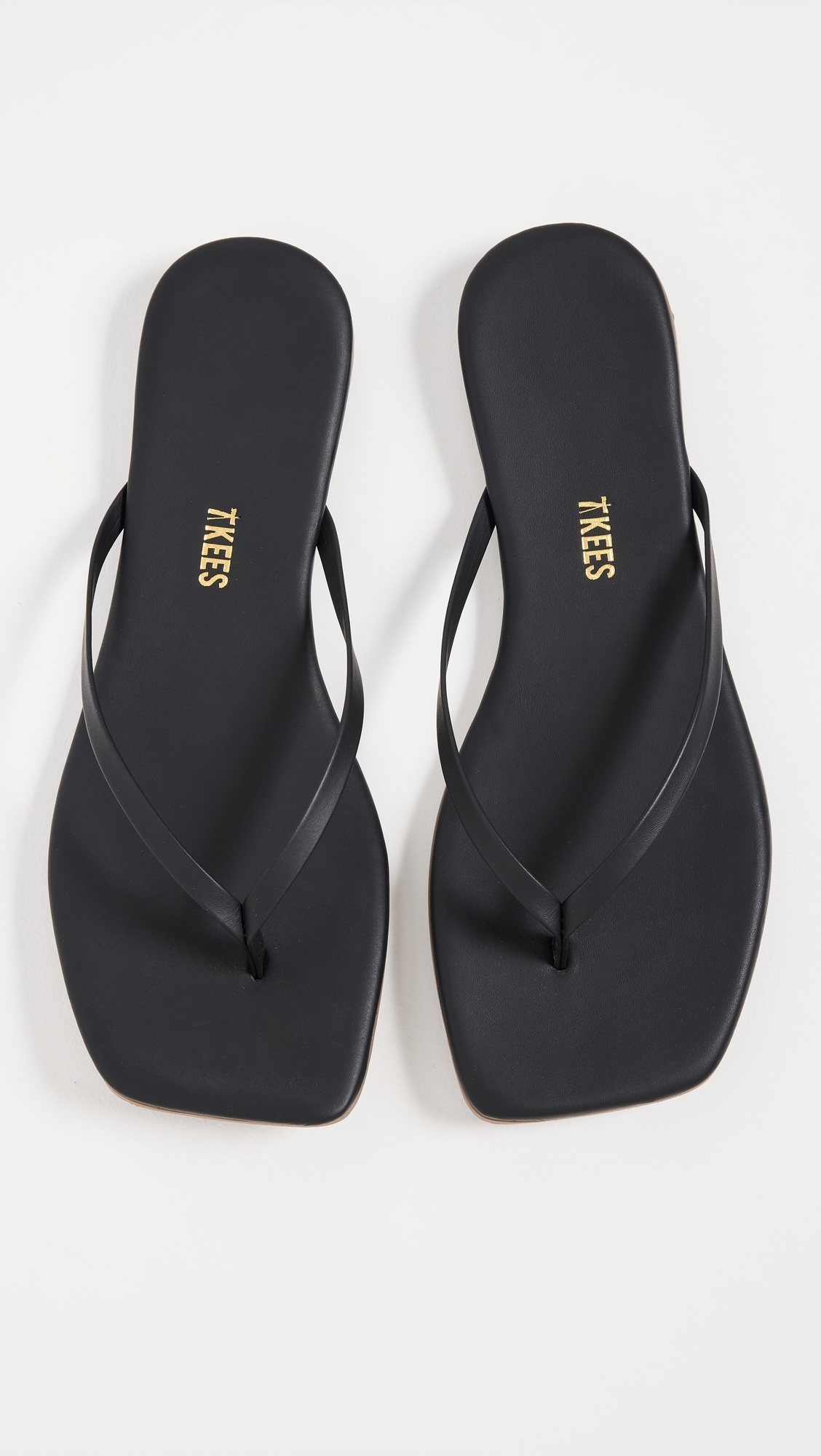 Square Toe Lily Flip Flops Black