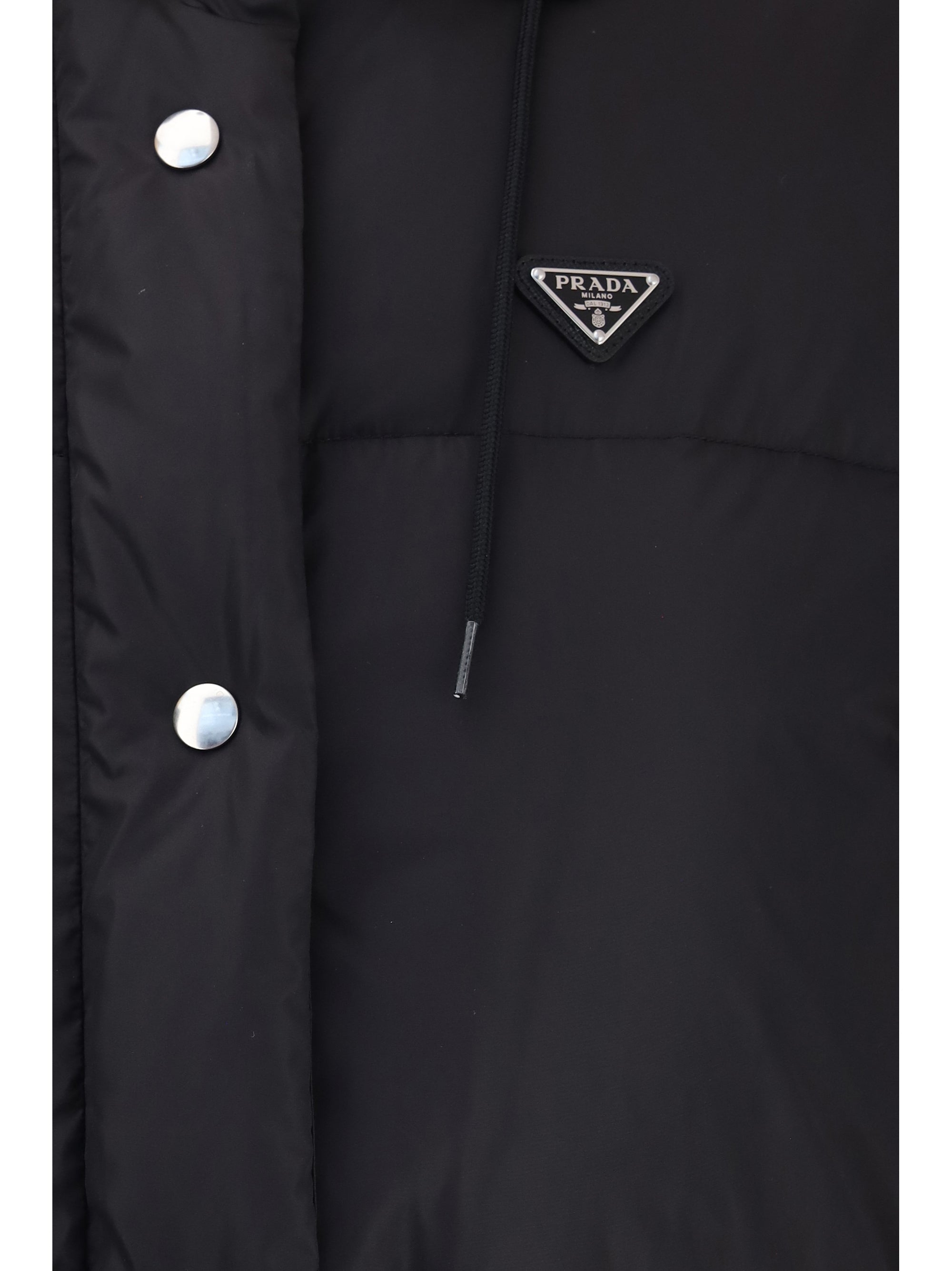 Padded High-Collar Down Jacket — Black