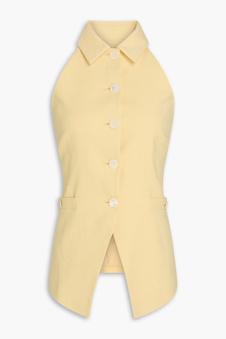 Orlinda linen-blend twill vest - Yellow - US 6