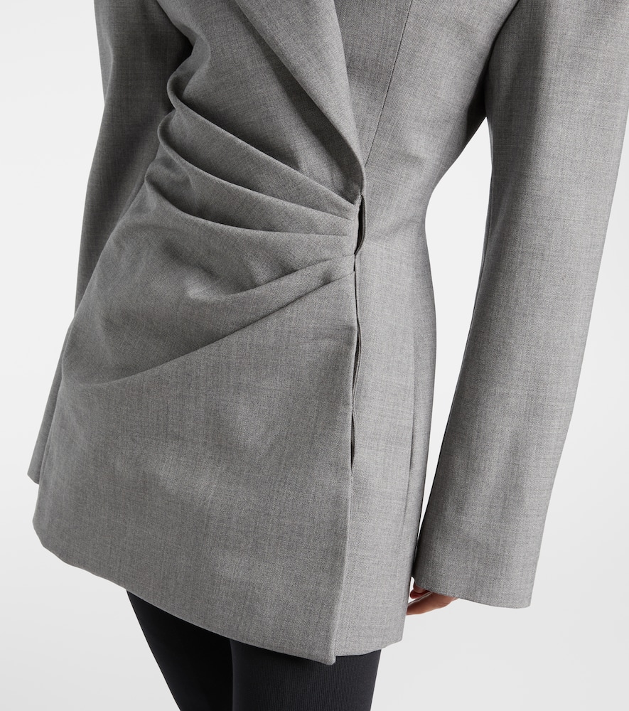 Draped virgin wool blazer dress