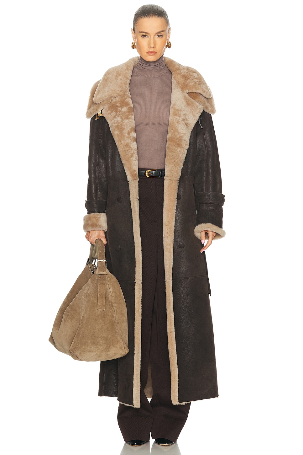 Karen Arcanjo Tyben Coat in Brown - Brown. 34/36 also in