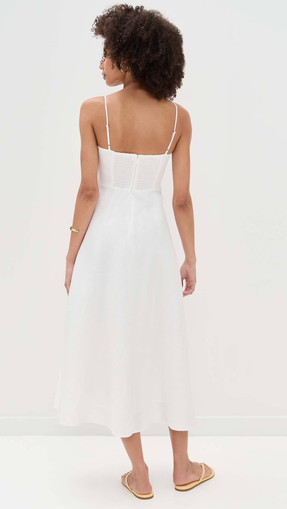 Reformation Monette Linen Dress White