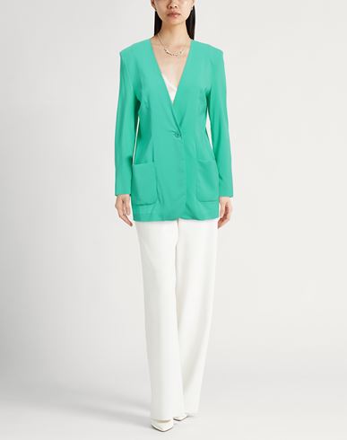 Jucca Woman Blazer Emerald green Size 8 Viscose, Elastane