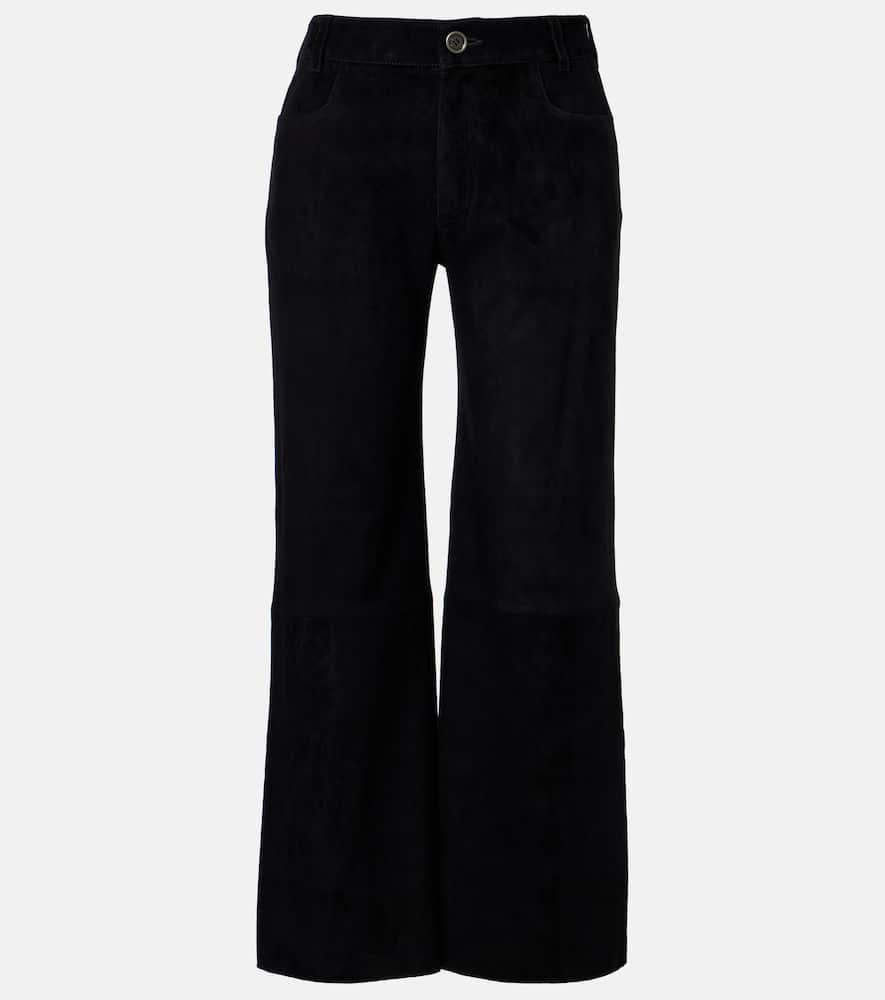 Lilou cropped suede wide-leg pants