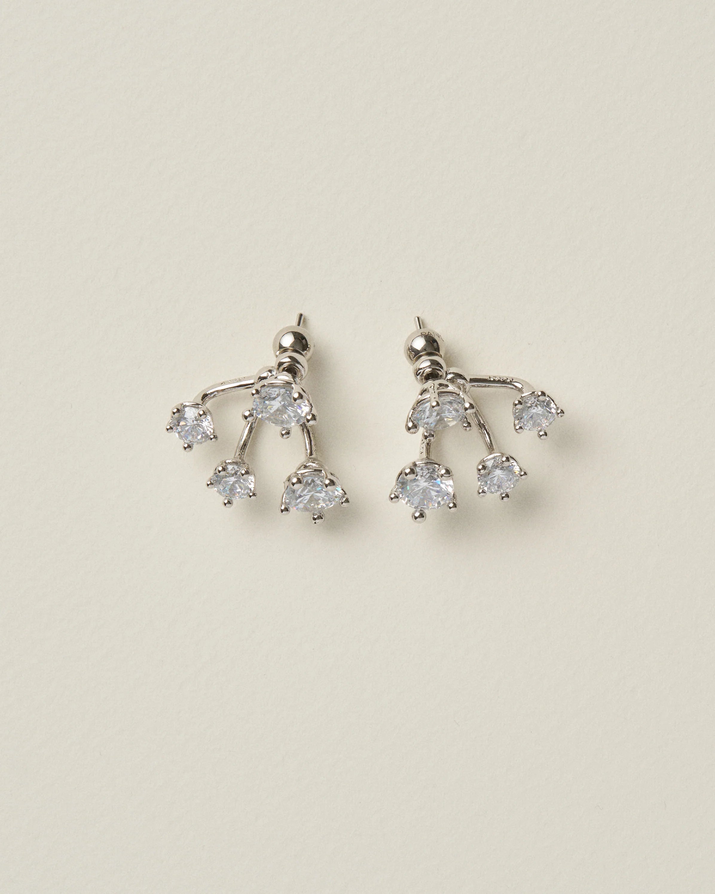 Cluster Chandelier Earrings — Silver