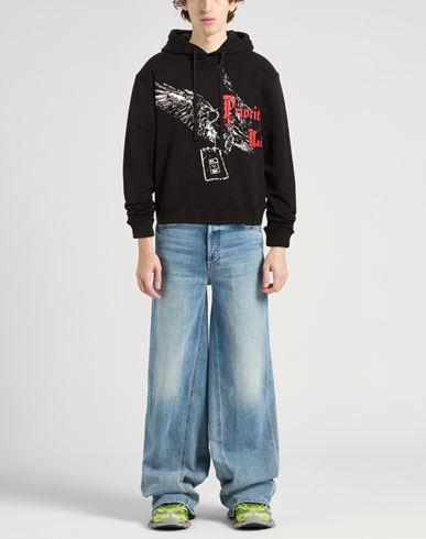 Man Sweatshirt Black Size L Cotton