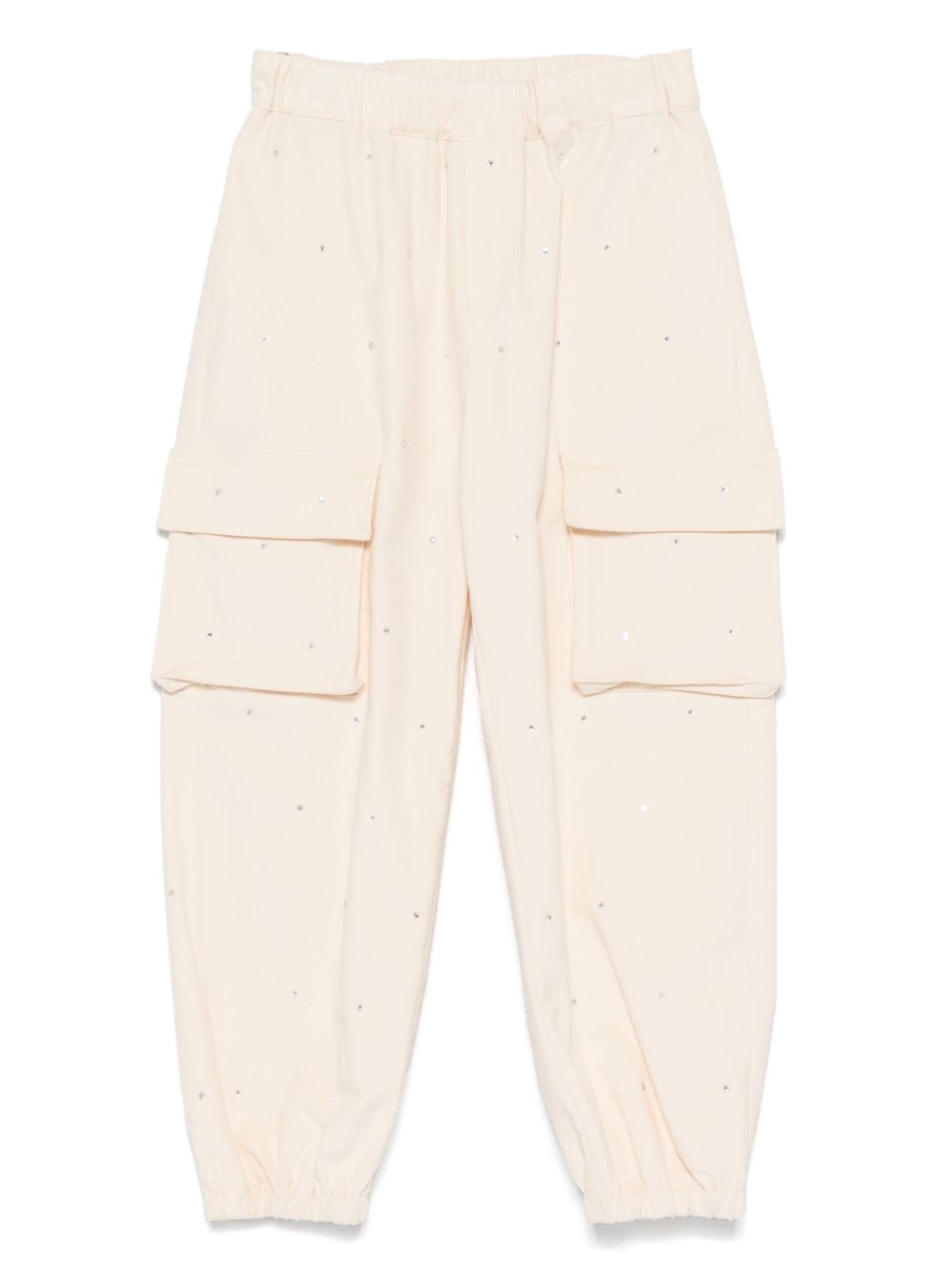 Crystal-embellished cargo pants - Neutrals