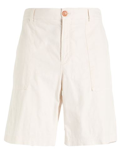 Man Shorts & Bermuda Shorts Ivory Size 38 Cotton, Linen, Elastane