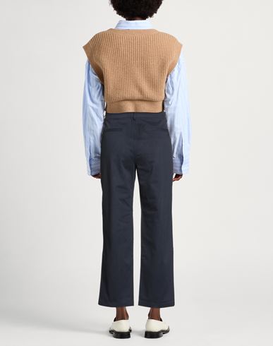 Woman Pants Navy Size 10 Cotton, Elastane