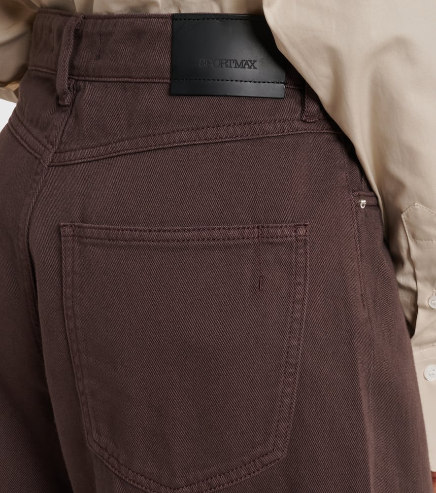 Siamese mid-rise denim wide-leg jeans
