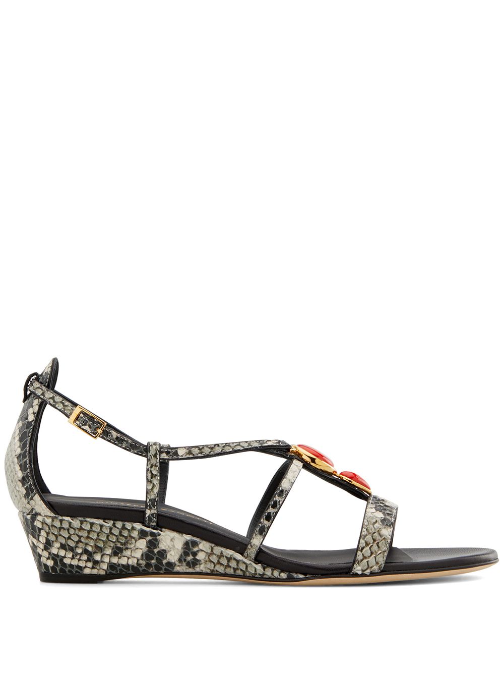 Adelaide python-print sandals - Grey