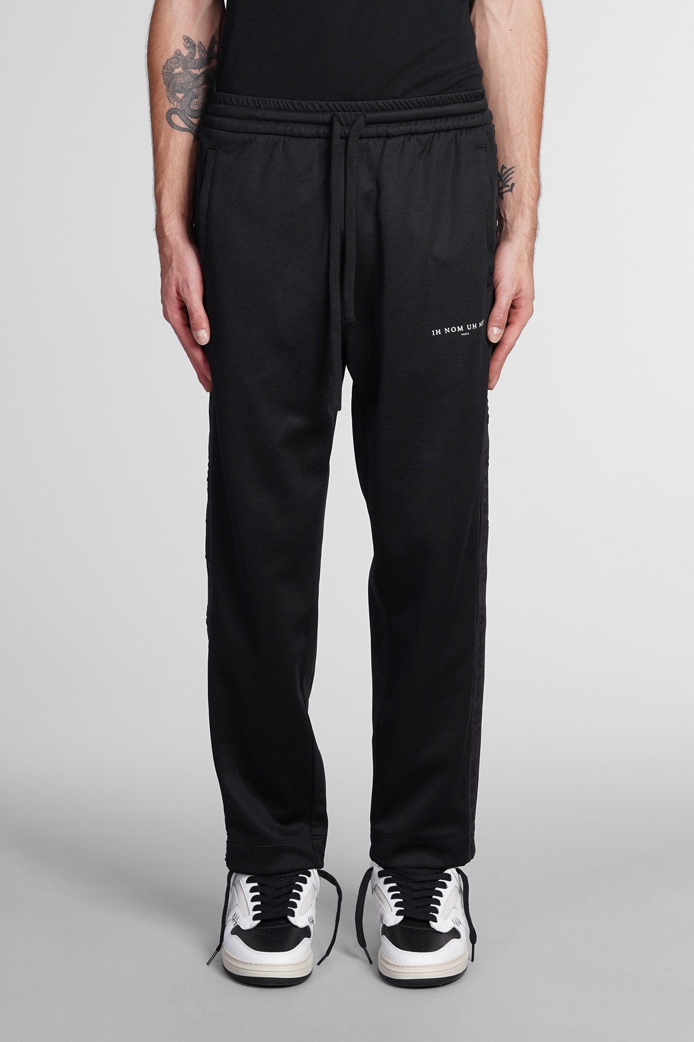 Logo-print drawstring trousers - Black