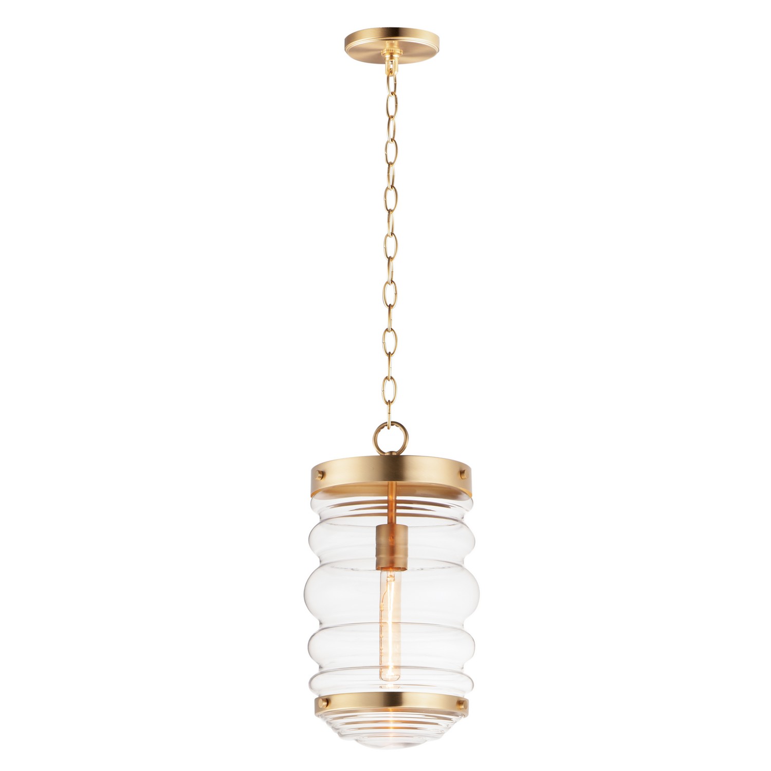 Satin Brass One Light Pendant from the Newport Collection