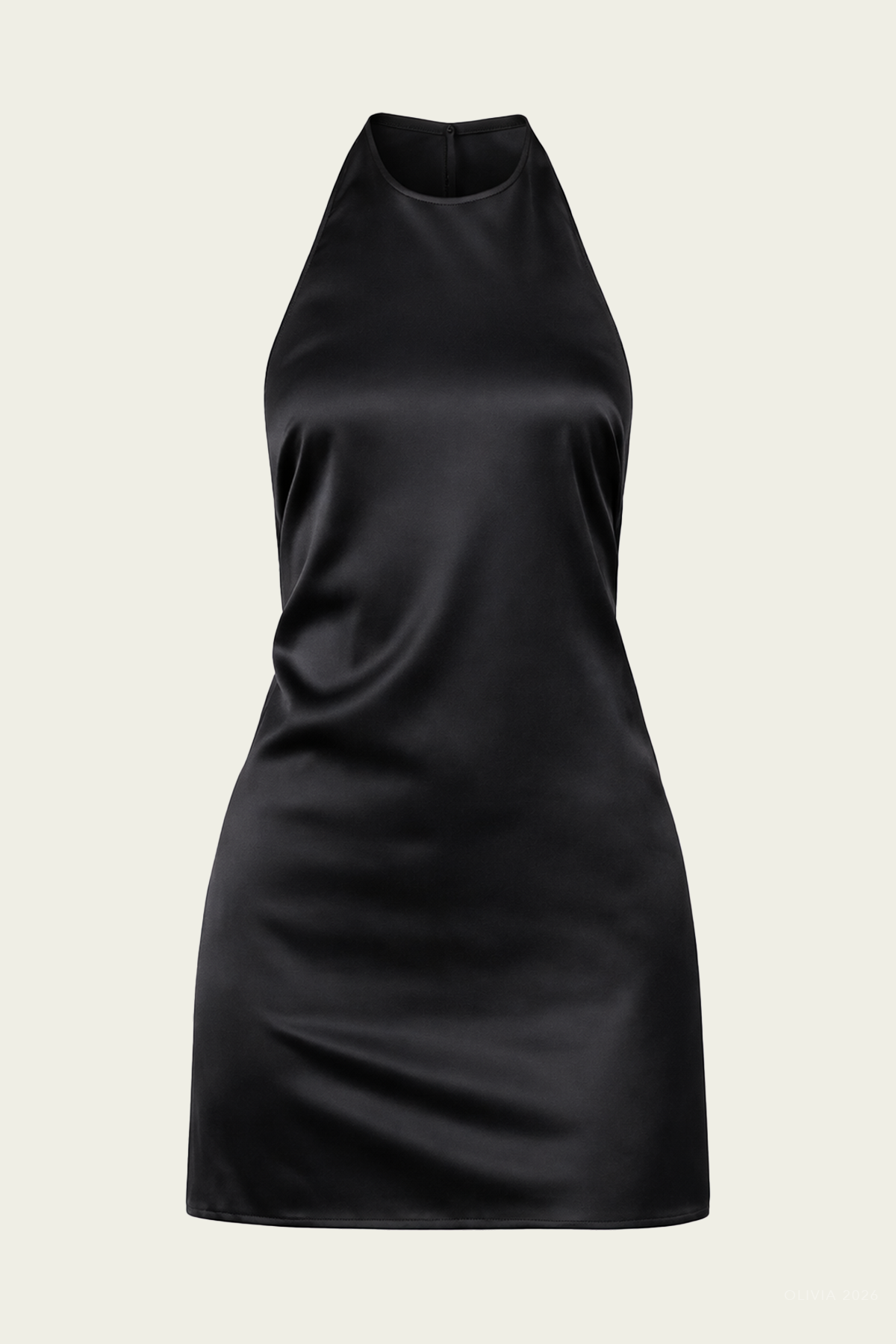 Lustre Mini Halter Dress in Black