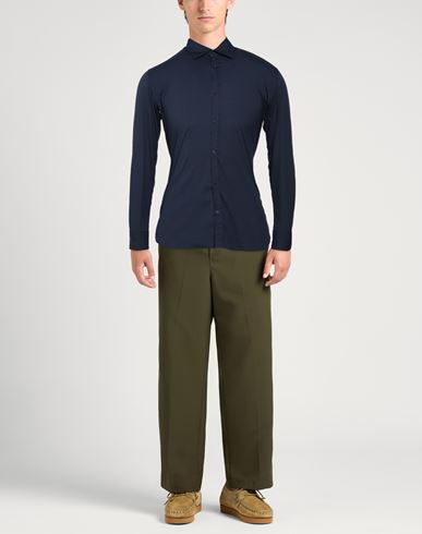 Man Shirt Navy Size 15 Cotton, Polyamide, Elastane