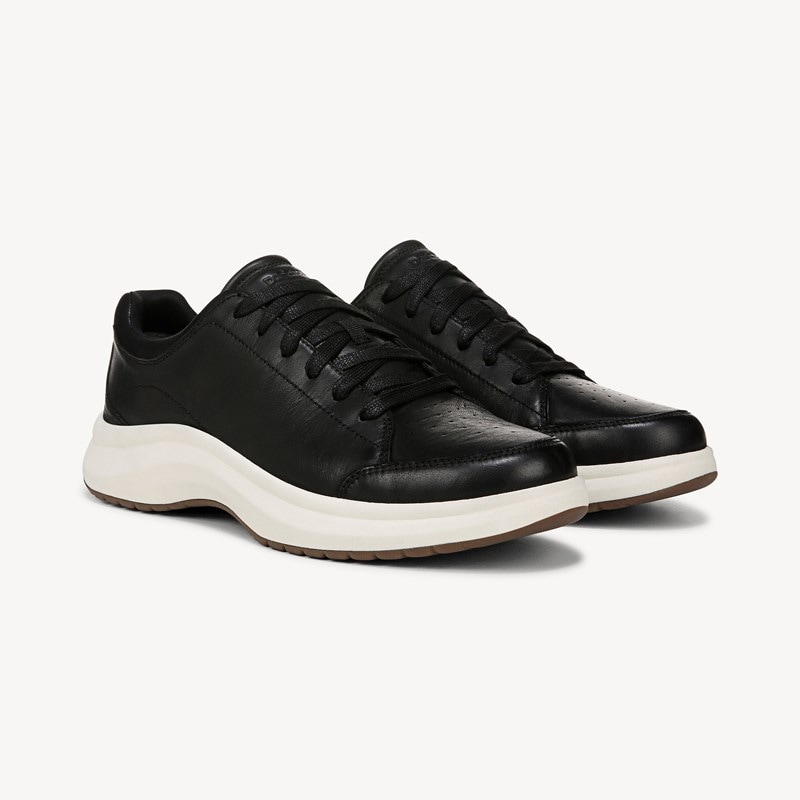 Beyond Comfort Men's Feel Great Plantar FascIItis Lace Up Sneaker Shoes Black Leather DRSBC