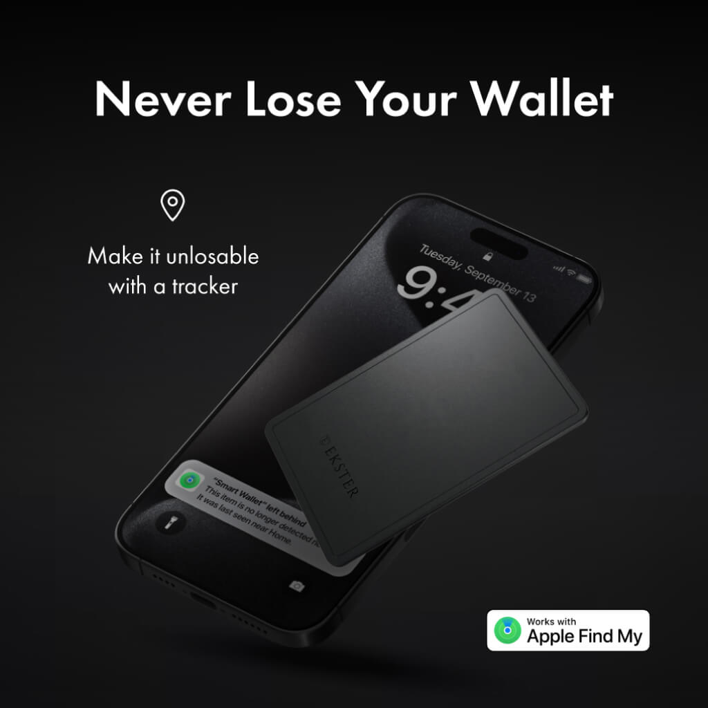 Men's Wallet - Smiley x Ekster Premium Slim Men's Wallet Trackable Wallet Leather Smart Wallet RFID Blocking