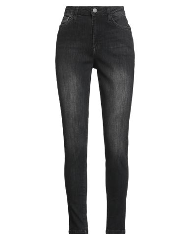 Woman Jeans Black Size 26 Cotton, Elastane