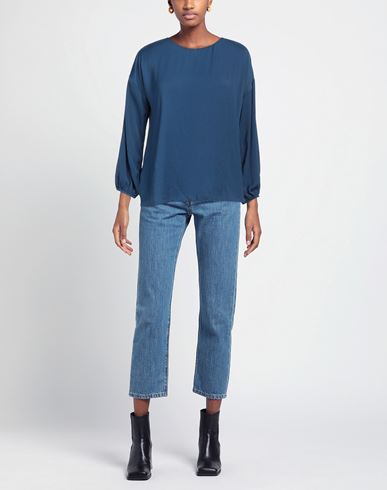 Woman Top Navy Size 4 Polyester, Elastane