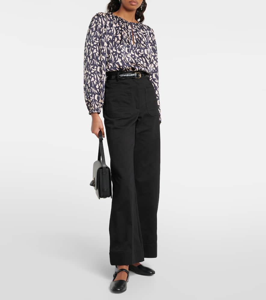 Kade printed satin blouse