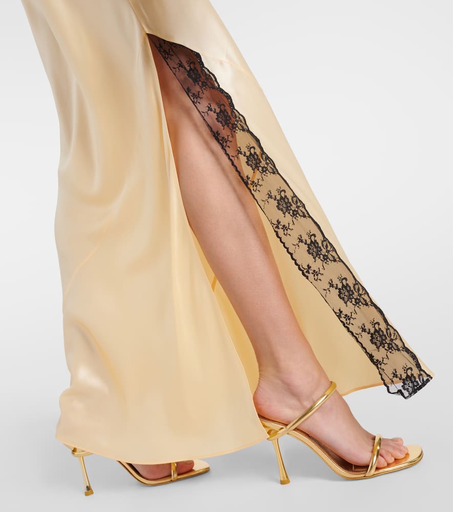 SIR Aries lace-trimmed silk slip dress