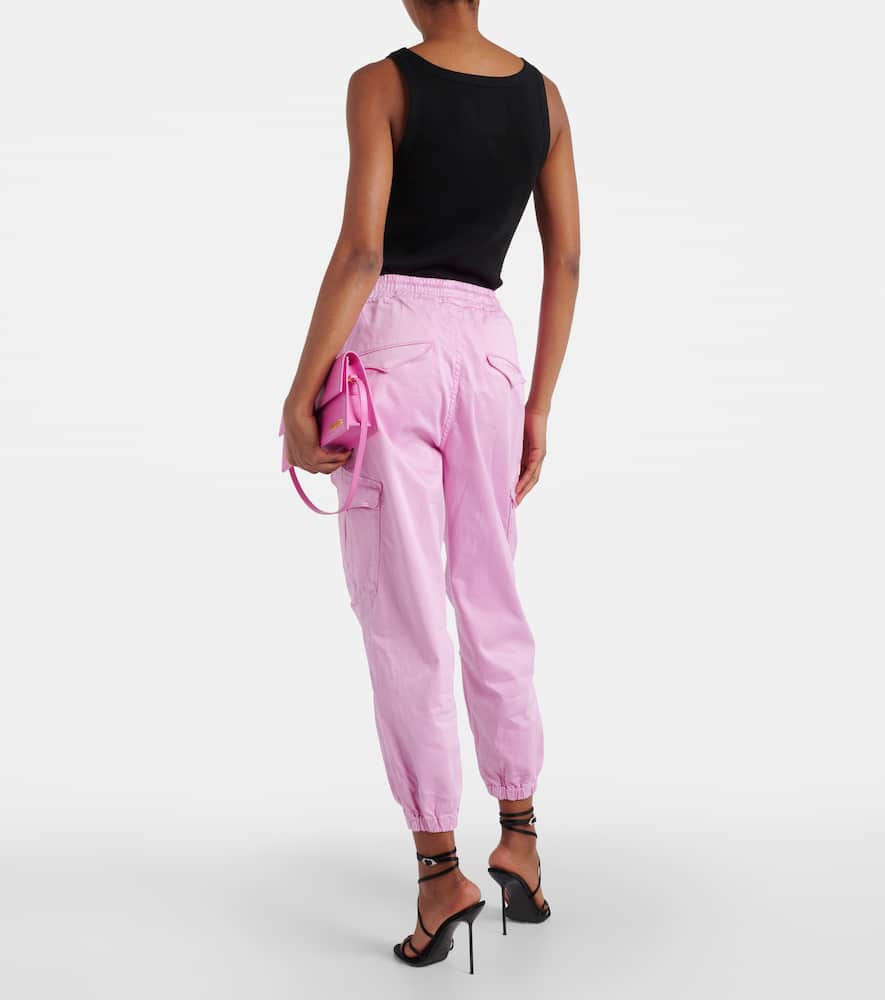 High-rise cotton cargo pants