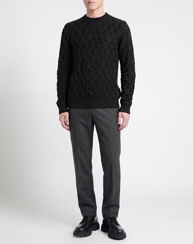 Man Sweater Black Size L Acrylic, Wool
