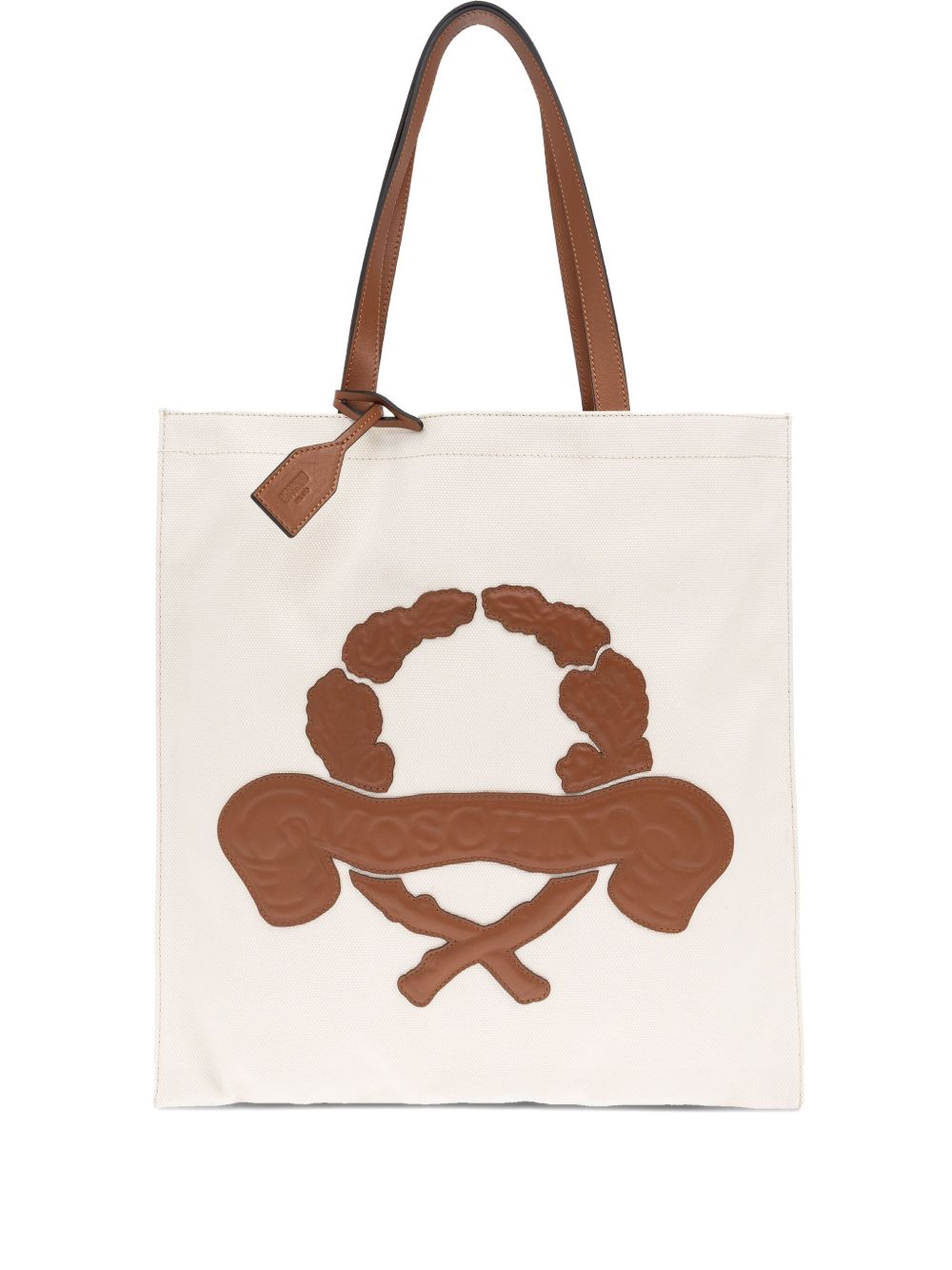 Moschino logo-debossed shoulder bag - Neutrals
