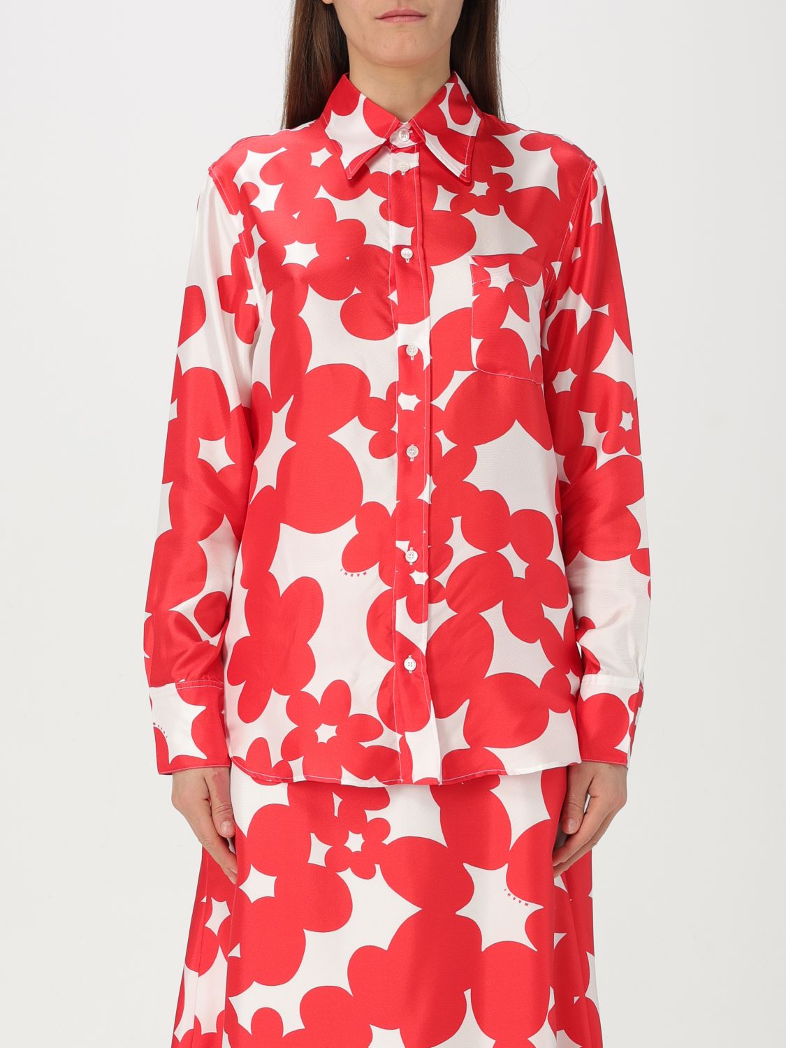 Floral-print shirt - Red