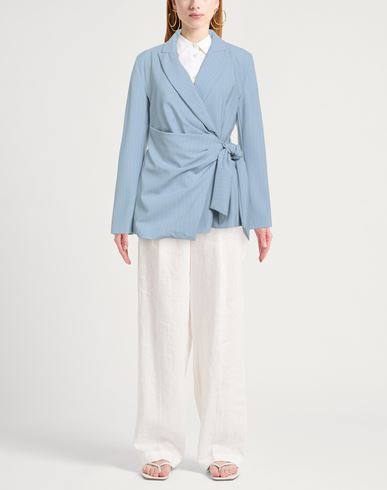 Woman Blazer Sky blue Size 6 Polyester, Virgin Wool, Elastane