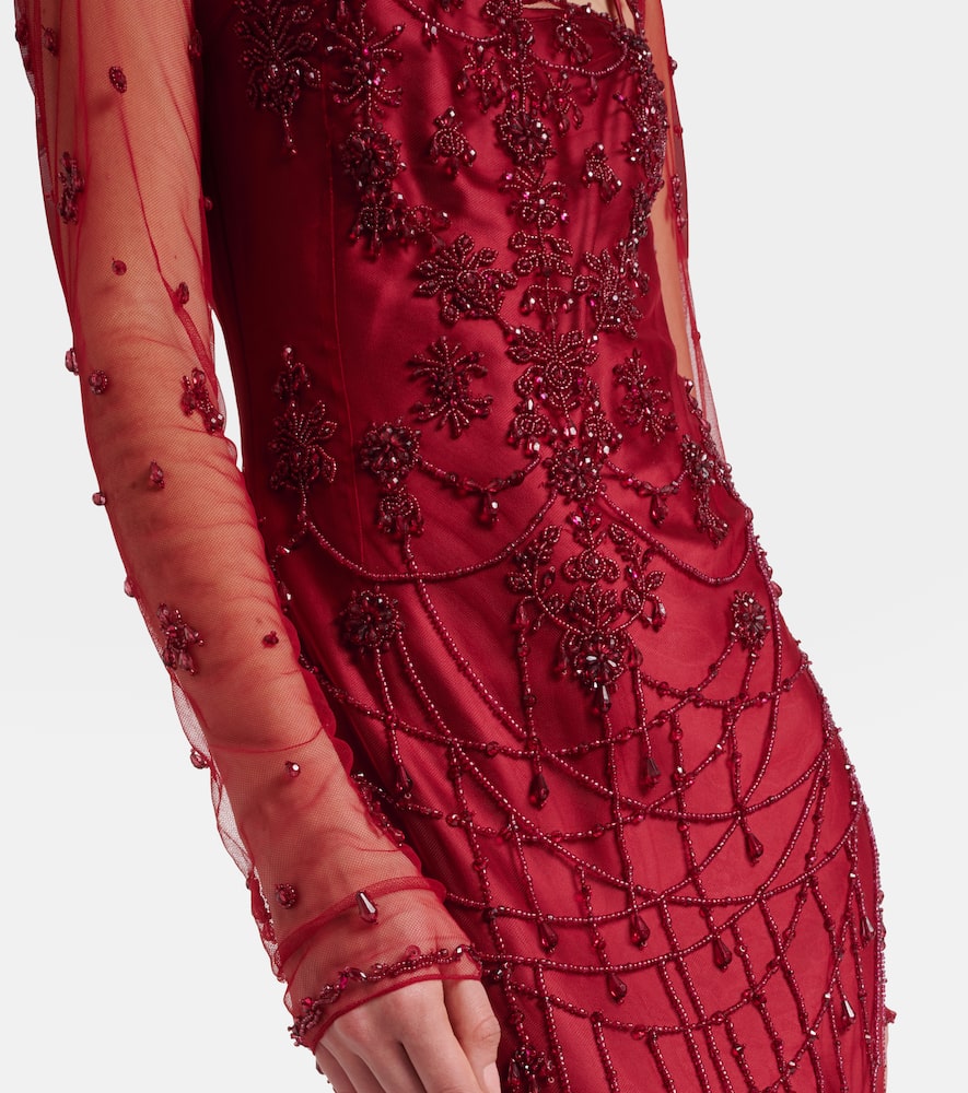 Chandelier embellished tulle gown
