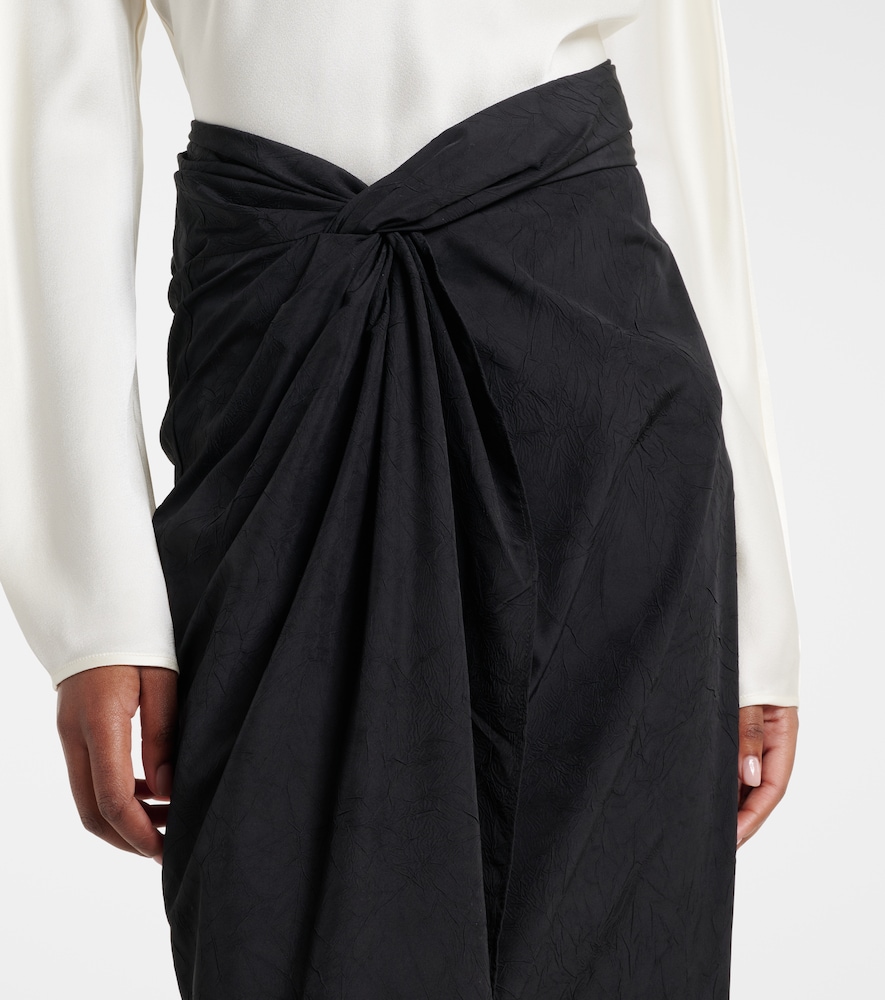 Róhe Gathered midi skirt