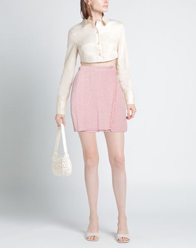 Woman Mini skirt Pink Size 4 Viscose, Metallic fiber, Nylon