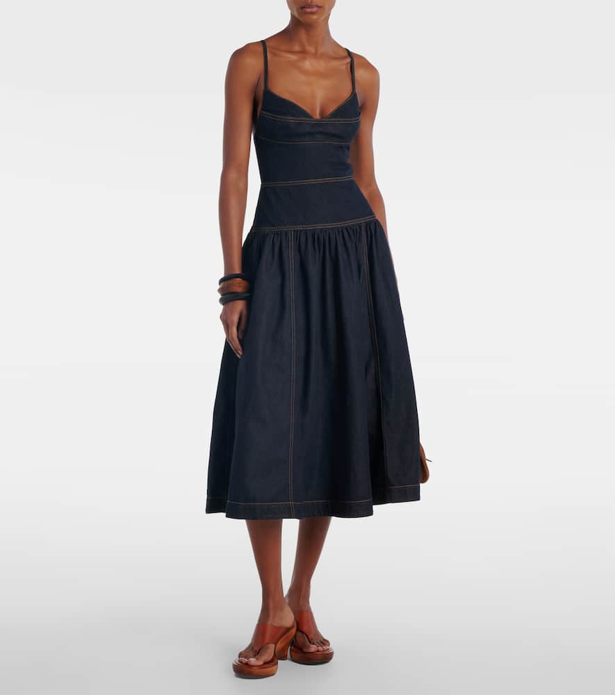Denim midi dress