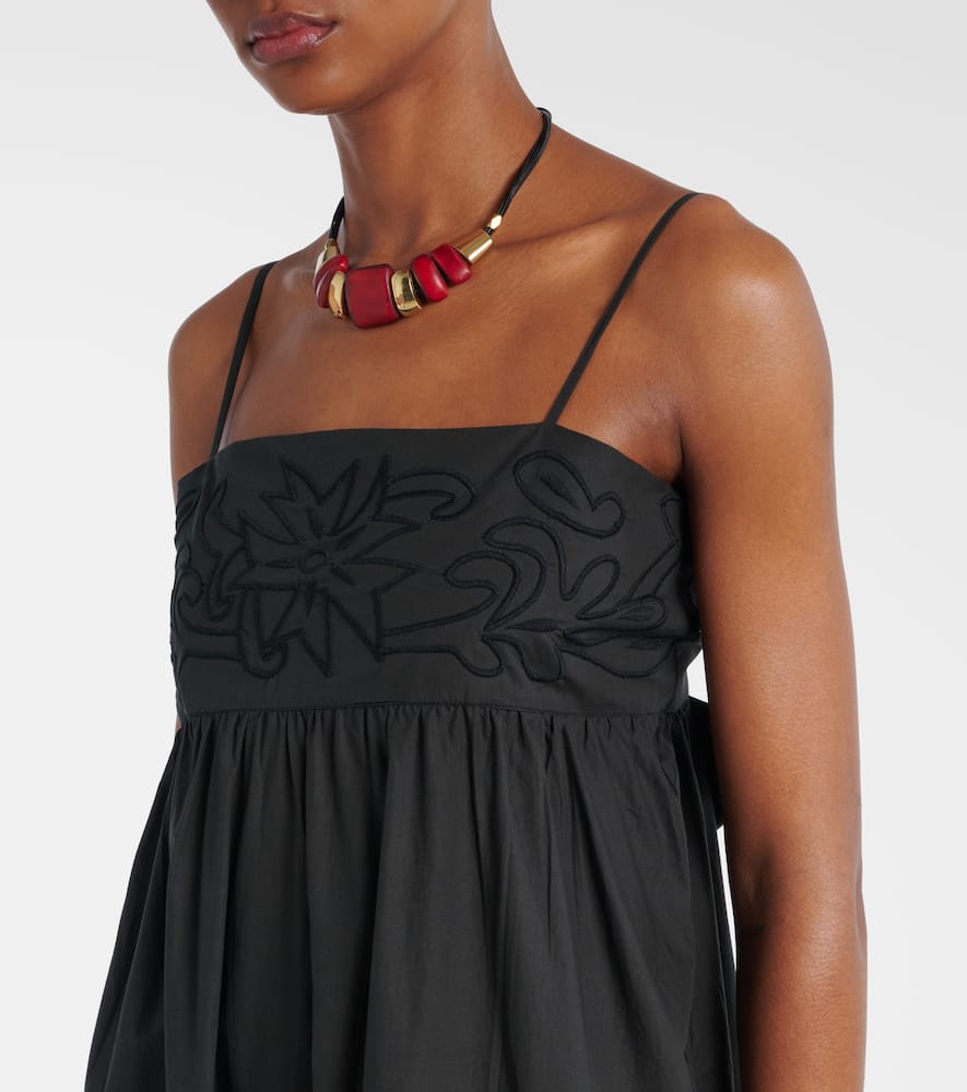 Floral embroidered cotton minidress