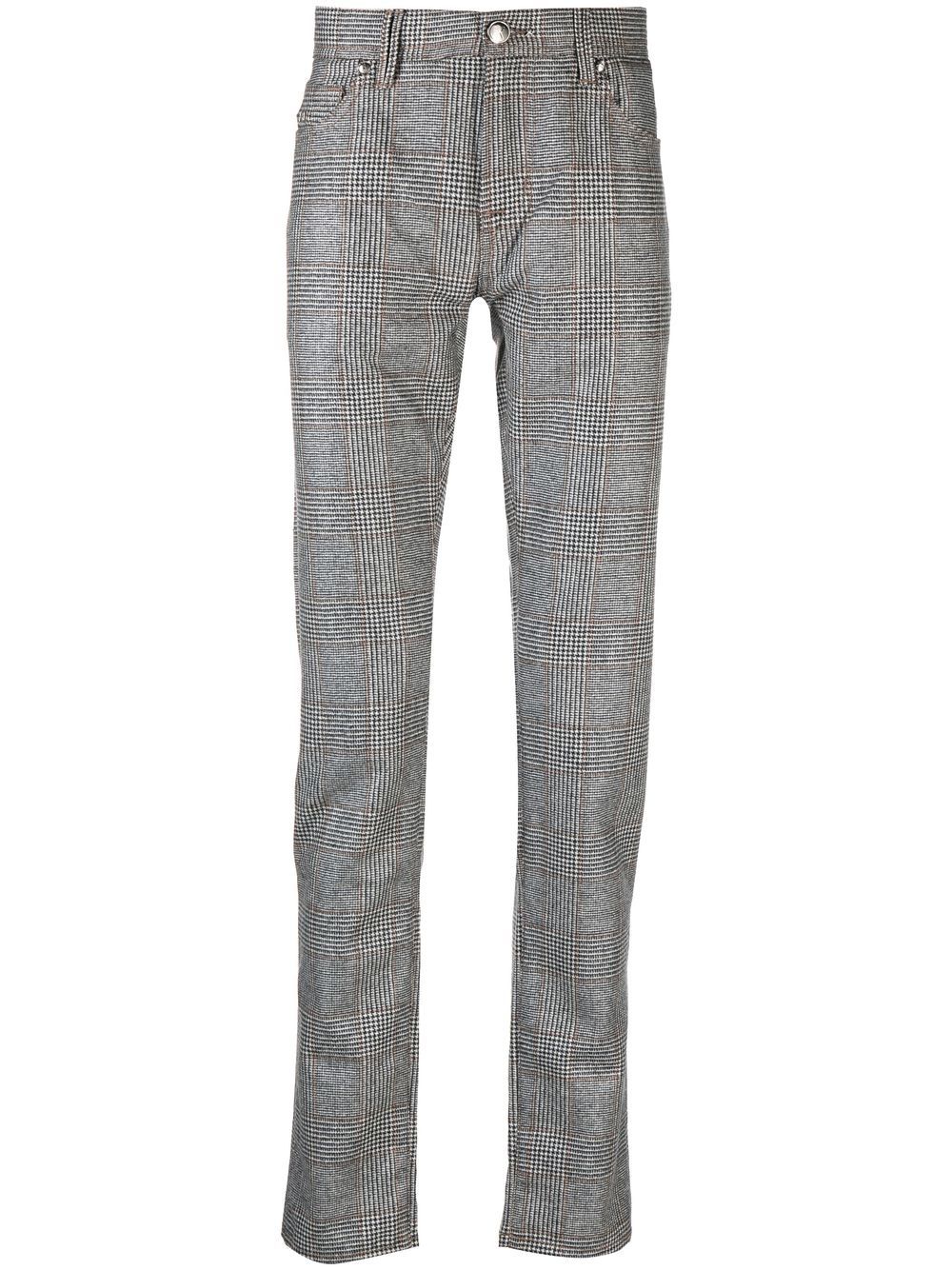 Checked straight-leg trousers - Neutrals