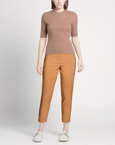 Woman Pants Camel Size 10 Polyester, Recycled polyester, Elastane